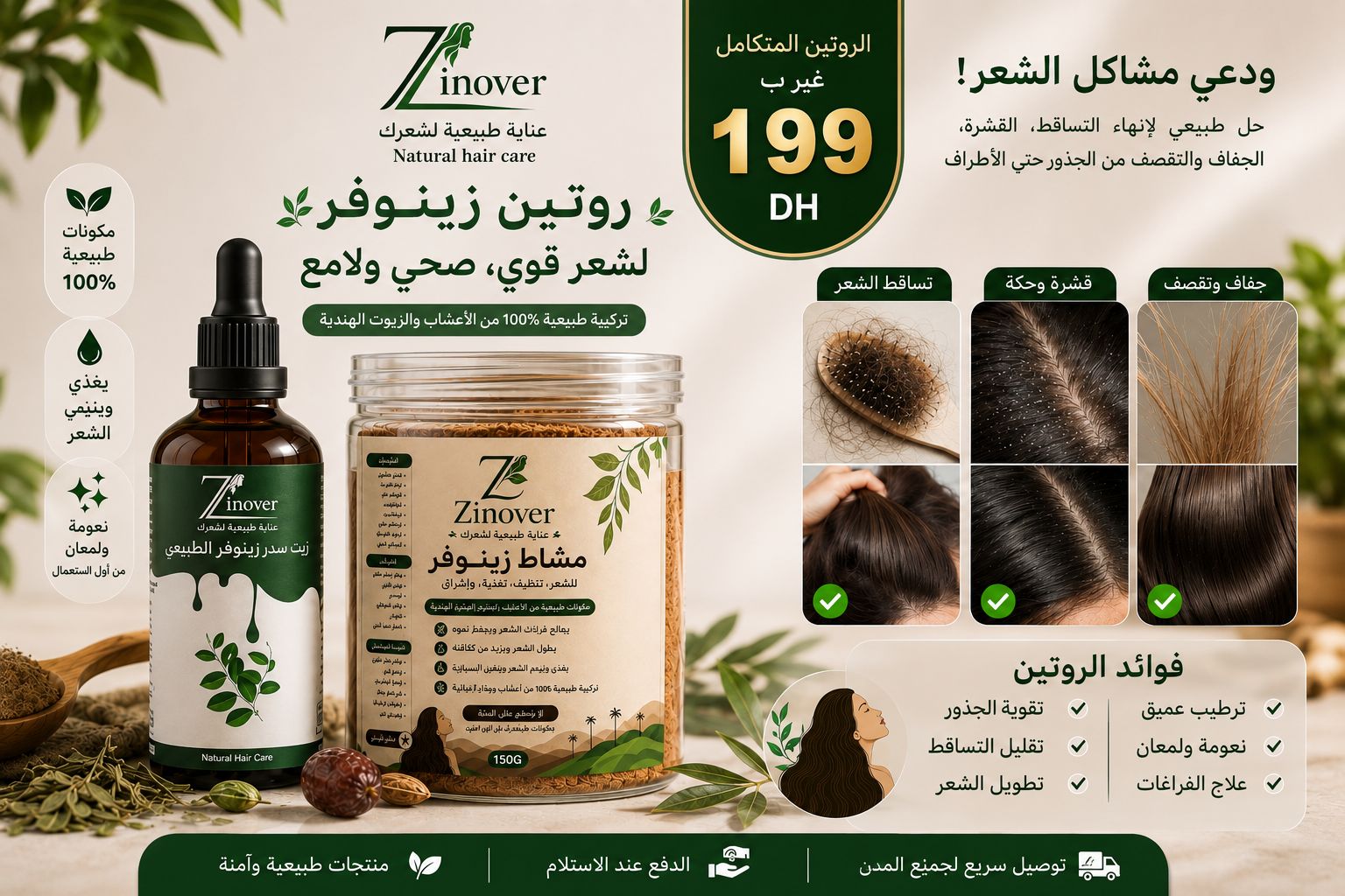 ماسك السدر الطبيعي بالأعشاب الهندية